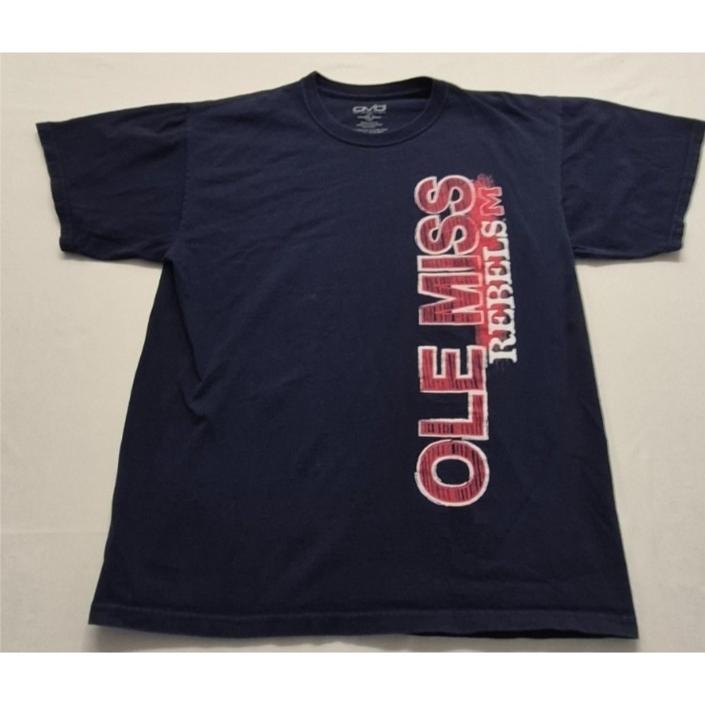 Ole Miss Rebels Men's T-shirt LG blue Cotton graphic crew neck game day‎ sports